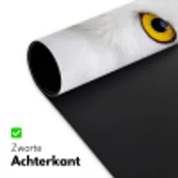 Sneeuwuil - Portret - Geel Muismat XXL klein -sfeer2