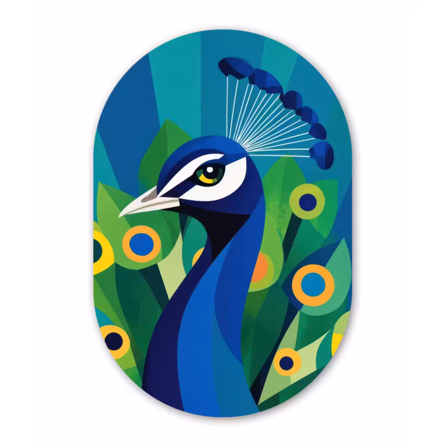 Wandoval Glas – Pauw - Cirkels - Blauw