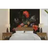 Stilleven met bloemen en een horloge - Schilderij van Abraham Mignon fotobehang vinyl groot -bed