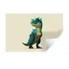 Stekels - Dino - Blauw - Gespierd Muursticker klein -3d