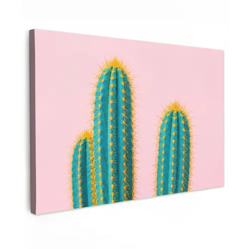 Cactussen - Modern - Pastel canvas 2cm klein -z3d