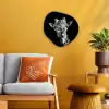 Giraffe - Dier - Zwart - Wit Wandcirkel Organisch Forex 3mm klein -sfeer4