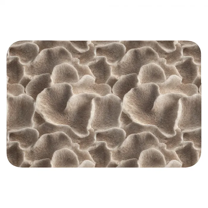 Waaiervorm - Beige - Vezel textuur Badmat klein 997 -3d