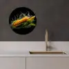 Maïs - Groente - Planten - Zwart - Water KitchenYeah - Keuken - Wandcirkel Forex klein -sfeer1