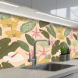 Patroon - Bloemen - Kleurrijk keuken achterwand 2 middel -3d_schuin