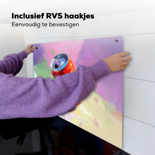 Frisdrank - Blik - Paars Inductie beschemer met haakjes middel -ky-ophangen-nl