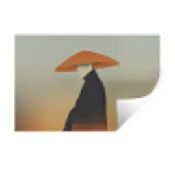 Minimalistisch - Silhouet - Oranje Muursticker klein -3d