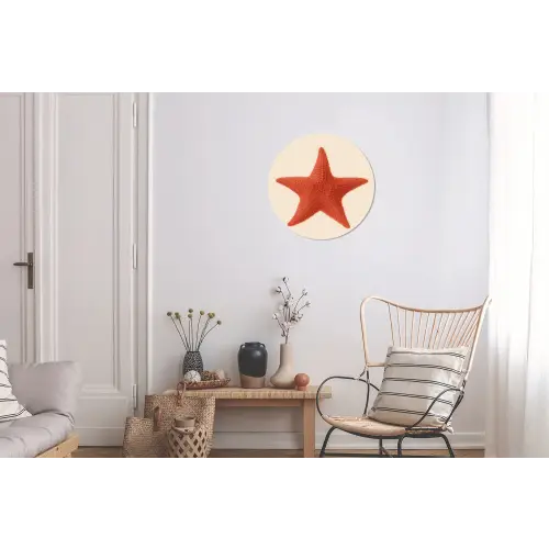 Zeester - Bobbels - Rood Wandcirkel aluminium klein -woonkamer