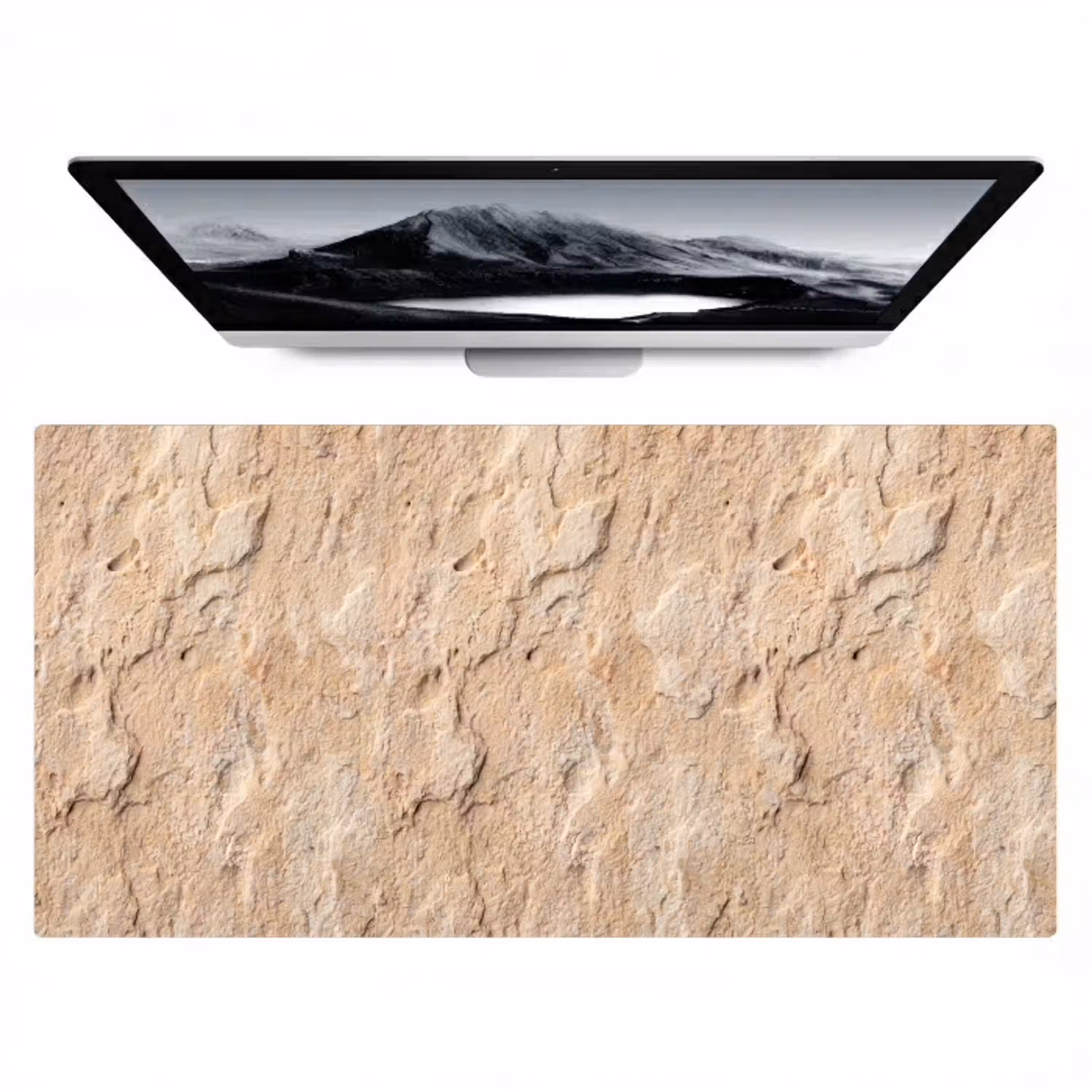 Textuur - Steen - Natuur - Beige Muismat XXL klein -zzz3d