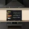 Ik gooi dingen in de pan en duim - Keuken - Quotes - Spreuken - Humor keuken achterwand spatscherm klein -sfeer1
