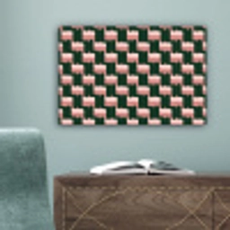 Vlechtpatroon - Groen - Roze - Geometrisch canvas 2cm klein 34 -sfeer4