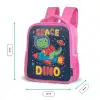 Dino - Raket - Kleurrijk Kinderrugzak - Roze middel -productfoto_formaten
