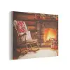 Winter - Kerst - Huis - Openhaard PET vilt klein -3d