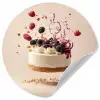 Cheesecake - Eten - Roze - Taart Wandcirkel behangsticker klein -3d