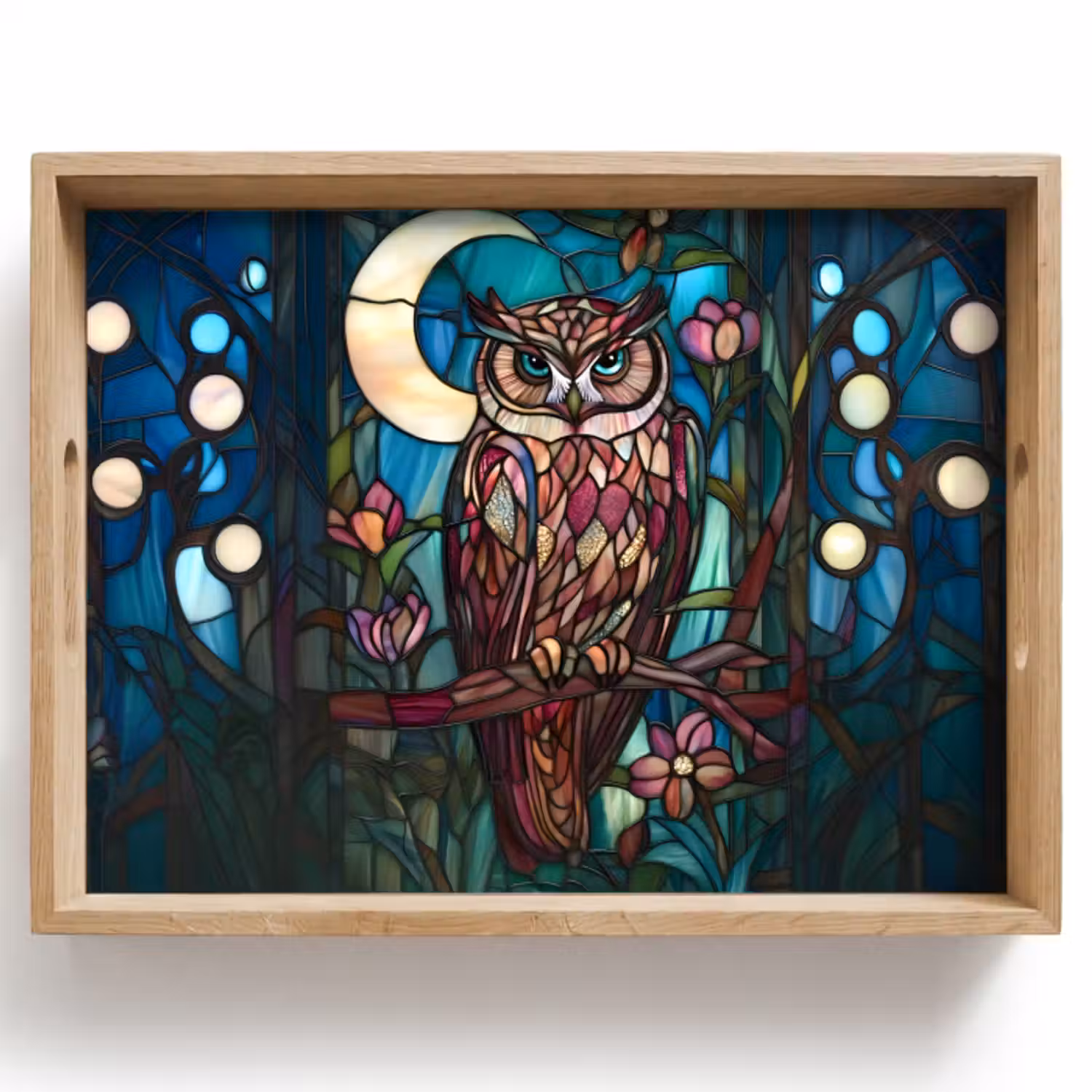 Dienblad - Uil - Mozaïek - Maan - Nacht