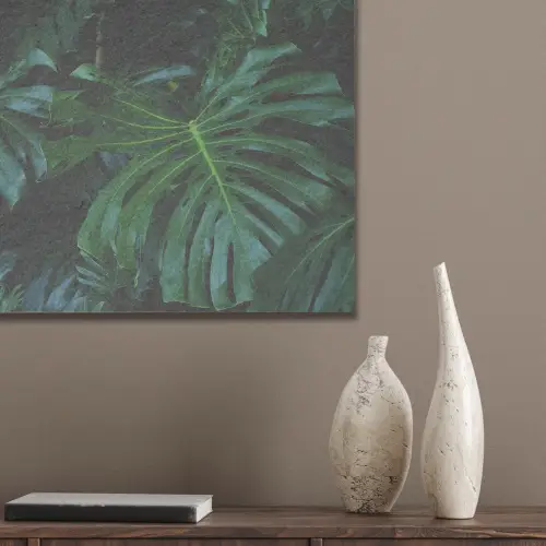 Monstera -  Inductie beschermer - Bladeren - Tropical - Afdekplaat voor kookplaat PET vilt klein -sfeer6_closeup