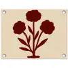 Bloemen - Bladeren - Rood - Minimalistisch tuinposter los doek klein -3d