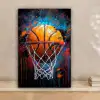 Graffiti - Basketbal - Sport - Zwart - Street art canvas 2cm klein -sfeer1