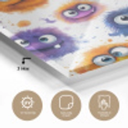 Monstertjes - Aquarel - Kleurrijk plexiglas 5mm klein 11 -sfeer2