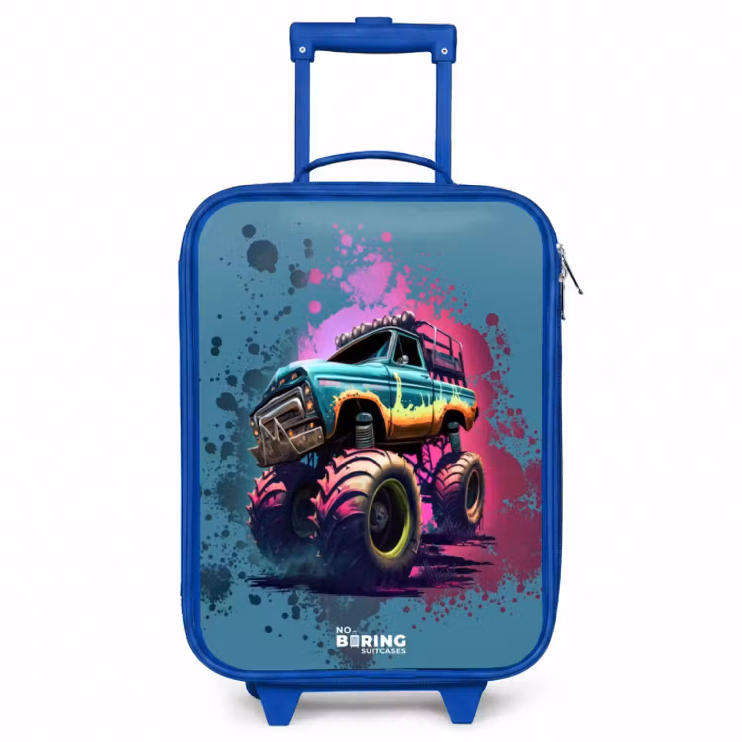 Kinderkoffer - Blauw - Monster Wheels