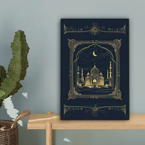 Moskee - Islam - Goud - Ramadan - Islamitische canvas 2cm klein -sfeer4
