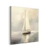Zeilschip - Zee - Bewolkt aluminium wit klein -3d