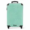 Patronen - Zonnestralenpatroon op mintgroene achtergrond NBS - Handbagage koffer - Kinderen Unisex middel -productfoto_recht