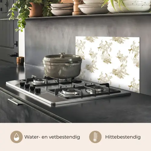 Wit - Apen - Beige keuken achterwand spatscherm klein 900 -usp_NL