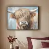 Schotse hooglander - Dieren - Koe - Street art Textielframe zwart klein -sfeer1