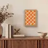 Oranje - Ruitpatroon - Wit Light Box met kabel (Tafellamp) klein 925 -sfeer2