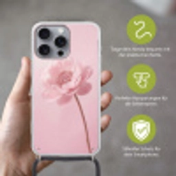 Bloem - Pioenroos - Roze Hoesje iPhone 16 Pro Max met koord klein -sfeer2_DE