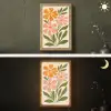Minimalistisch - Bloemen - Bladeren - Roze Light Box met kabel (Wandlamp) klein -sfeer3