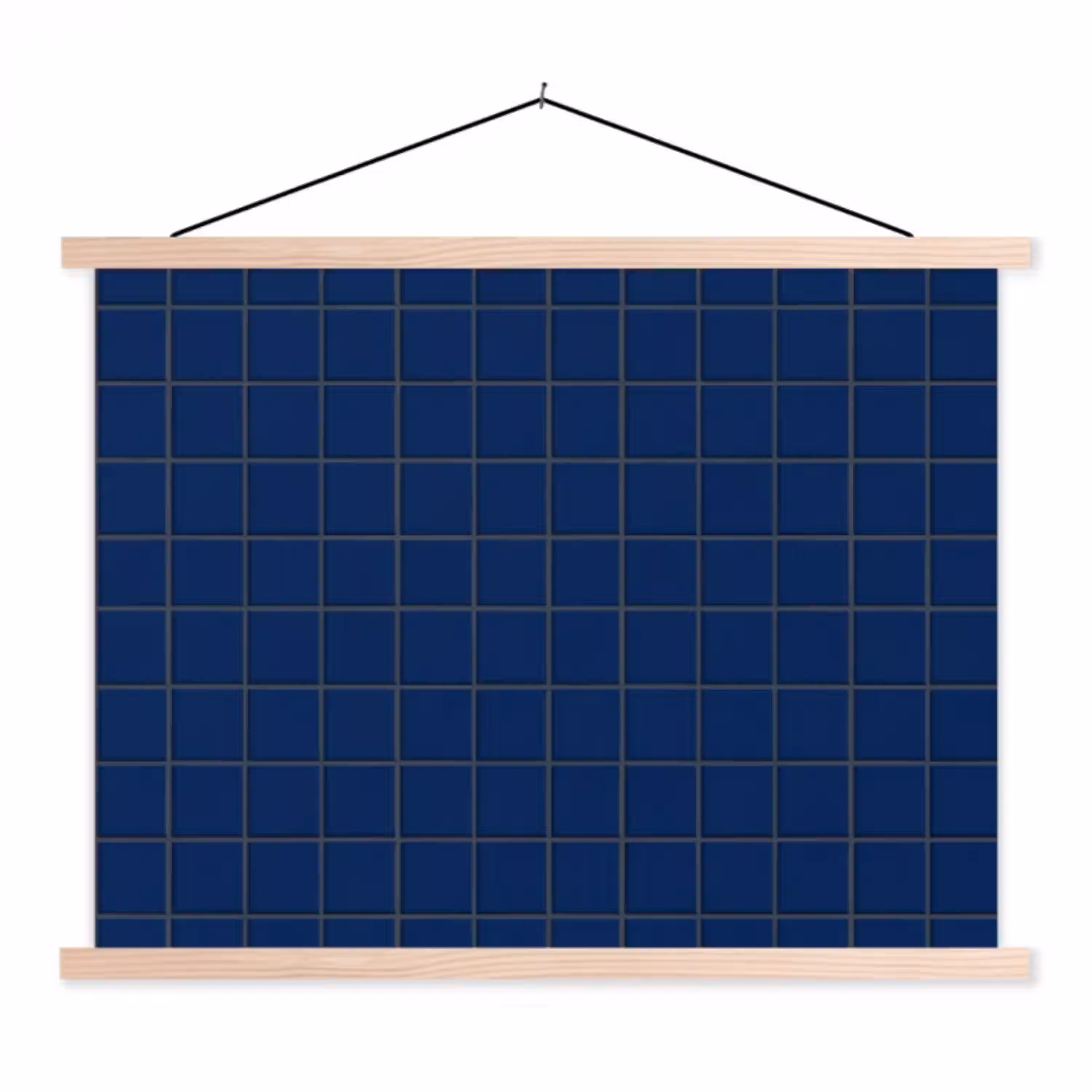 Tegel - Patroon - Blauw textielposter latten blank klein 122 -3d