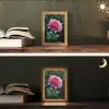 Blad - Chrysant - Roze - Schaduw Light Box met kabel (Tafellamp) klein -sfeer3