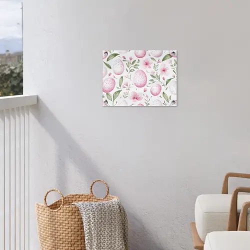 Patroon - Eieren - Roze - Pasen tuinposter los doek klein -sfeer8