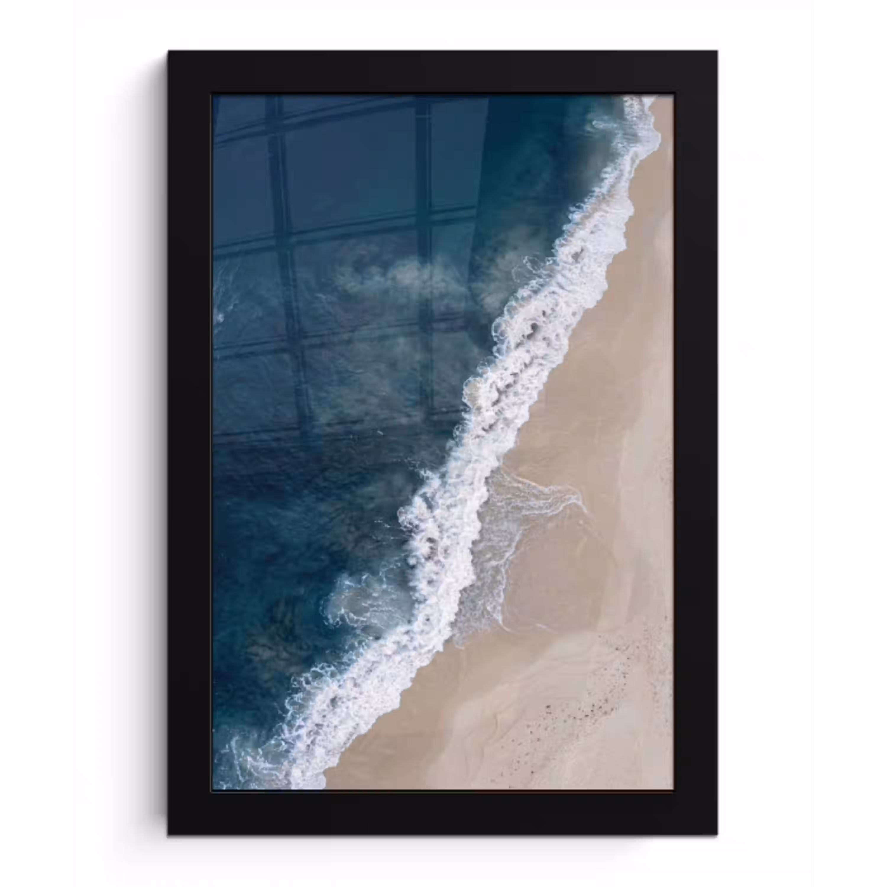 Strand - Zee - Golven fotolijst zwart zonder passe partout klein -3d