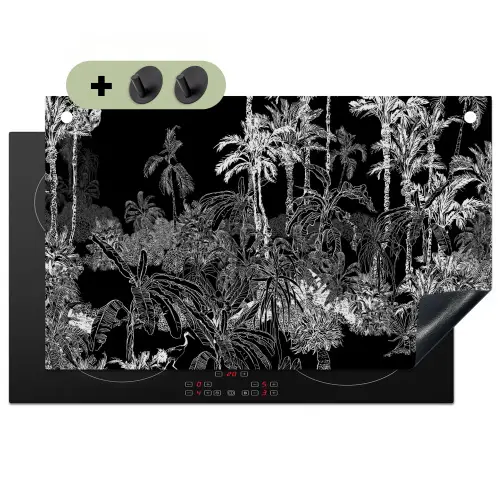 Jungle - Bomen - Bladeren - Tropical Inductie beschemer met haakjes klein -3d