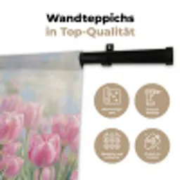 Tulpen - Veld - Lente - Roze Wandkleed katoen klein -tsfeer2_DE