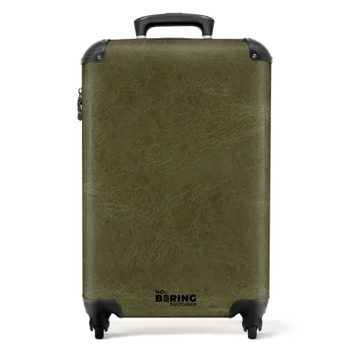 Lederen look khaki groen NBS - Handbagage koffer - Kinderen Unisex middel -productfoto_recht