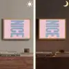Nice - Paars - Roze Light Box met batterij (Wandlamp) middel -sfeer3