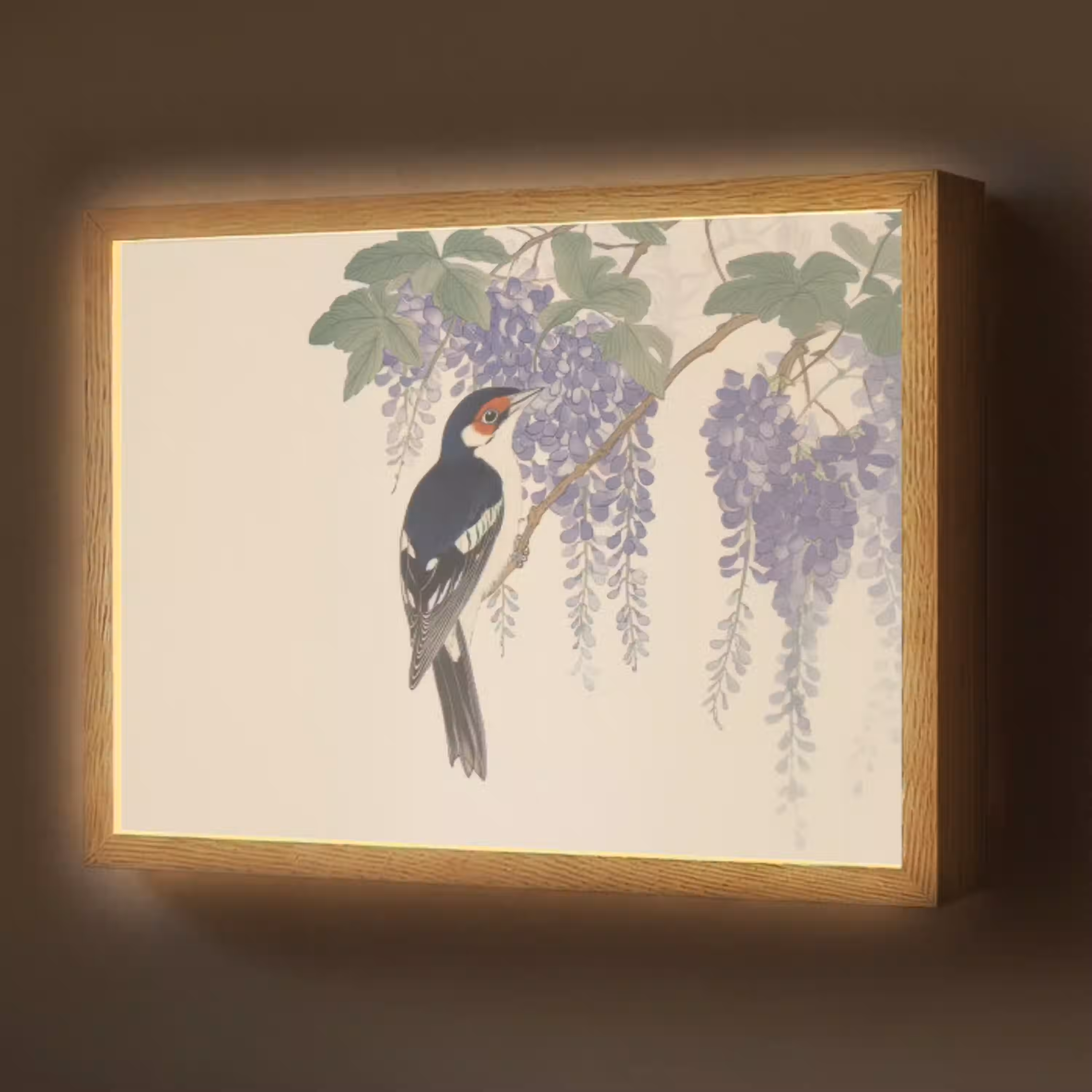 Specht - Bloemen - Paars Light Box met batterij (Wandlamp) middel -z3d_website