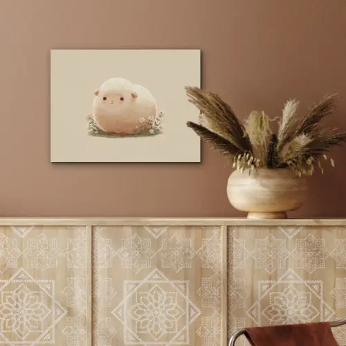Schaap - Beige - Bloemen PET vilt klein -sfeer4
