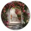 Doorkijk - Rozen - Vintage - Poort Wandcirkel plexiglas klein -3d