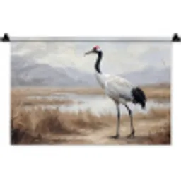 Kraanvogel - Natuur - Realistisch Wandkleed katoen klein -zz3d