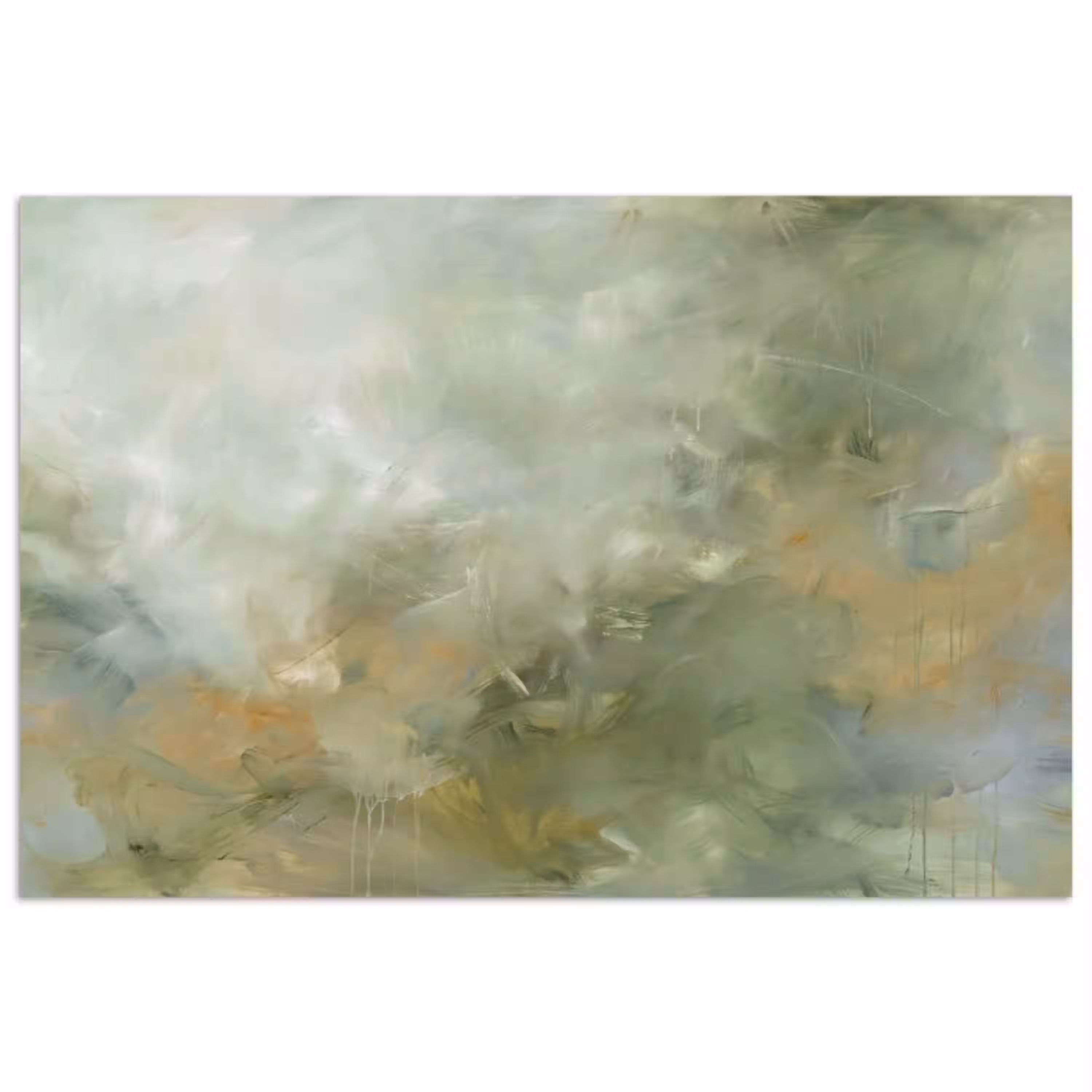 Abstract - Groen - Beige - Modern - Kunst poster papier klein -3d