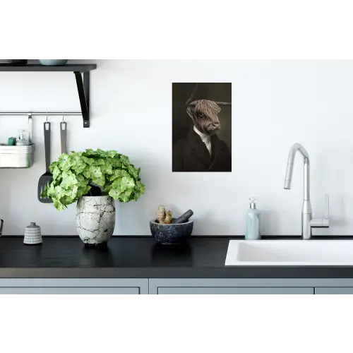 Oude Meesters - Schotse Hooglander - Dieren Muursticker klein -keuken