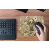 Vrouw - Bloemen - Zonnebril - Wit muismat rubber klein -toetsenbord
