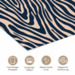 Zebra - Patroon - Blauw - Beige poster papier klein 62 -tcloseup_DE