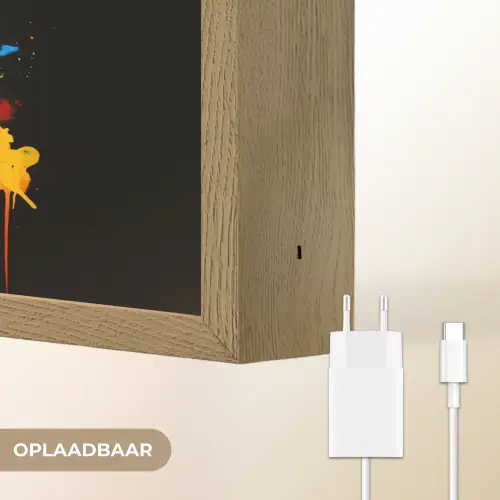 Paprika - Peer - Citroen - Graffiti - Verf - Abstract Light Box met batterij (Wandlamp) middel -USP_websiteoplaadbaarNL