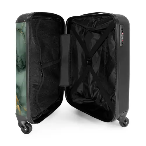 Groene marmerstructuur NBS - Handbagage koffer - Volwassenen Unisex middel -binnenkant
